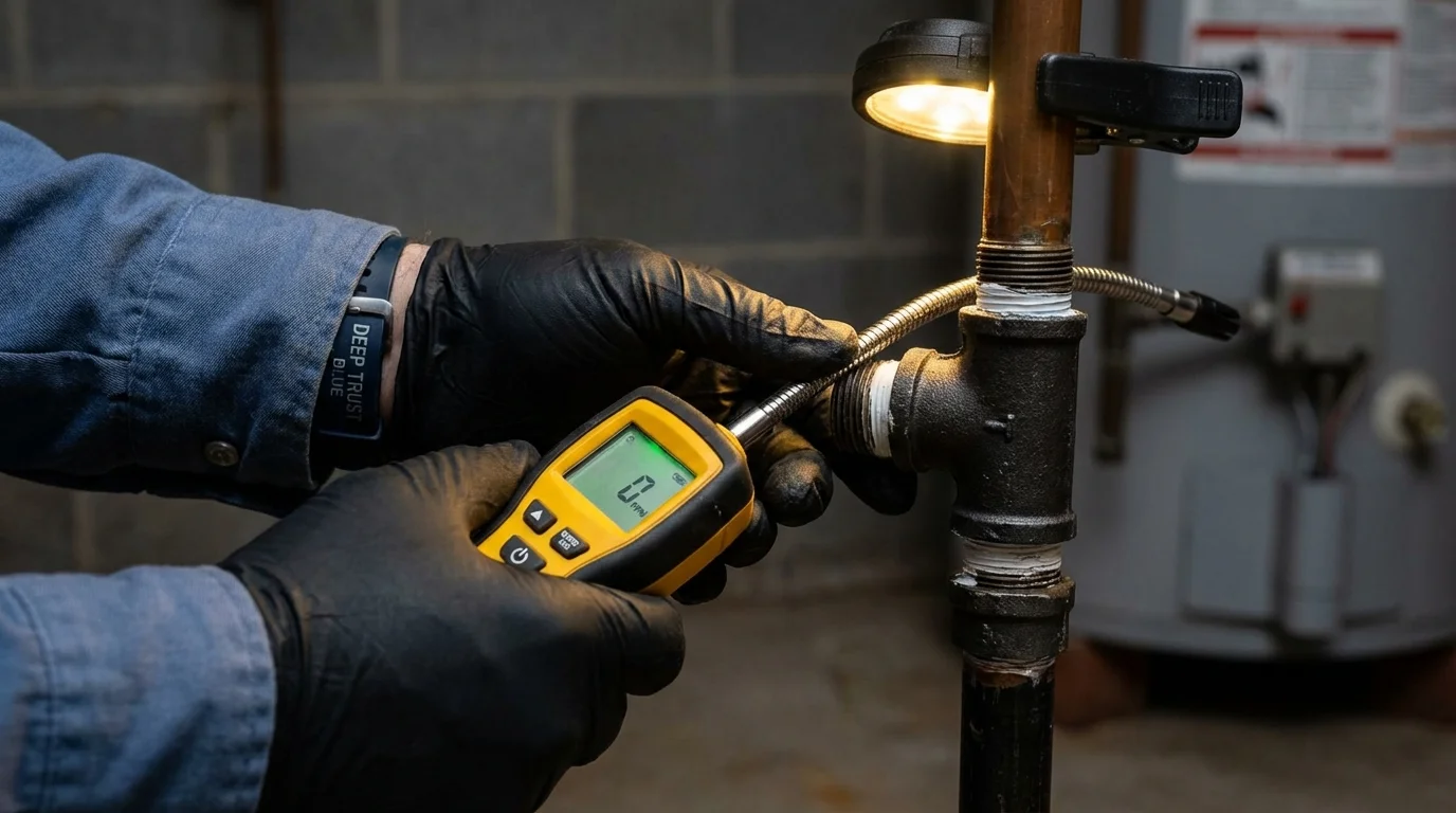 Gas leak detection with electronic sniffer by Johns Plumbing LLC in Smyrna